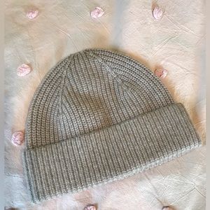 Quince cashmere oatmeal ribbed beanie hat